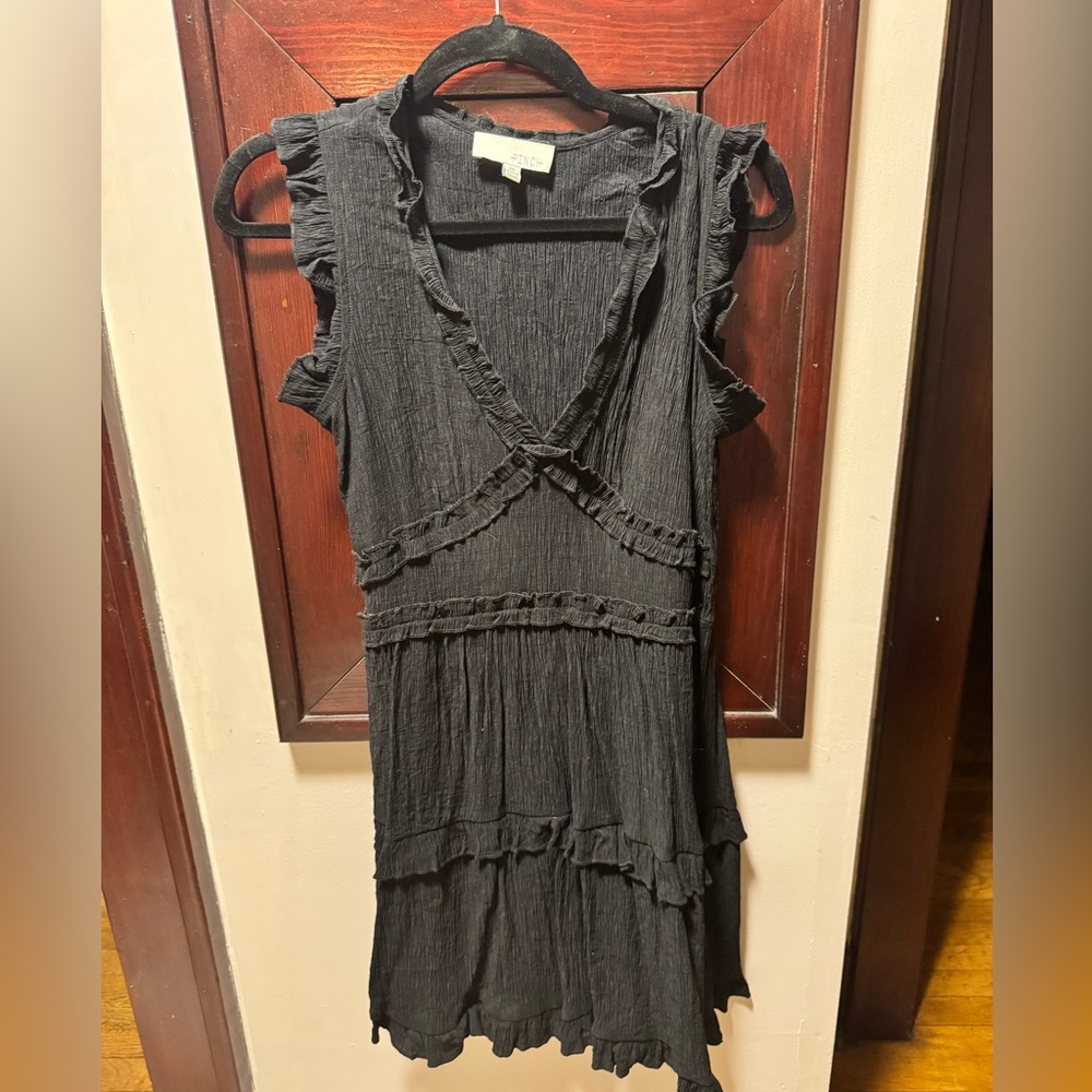 Elegant Black Ruffled Dress